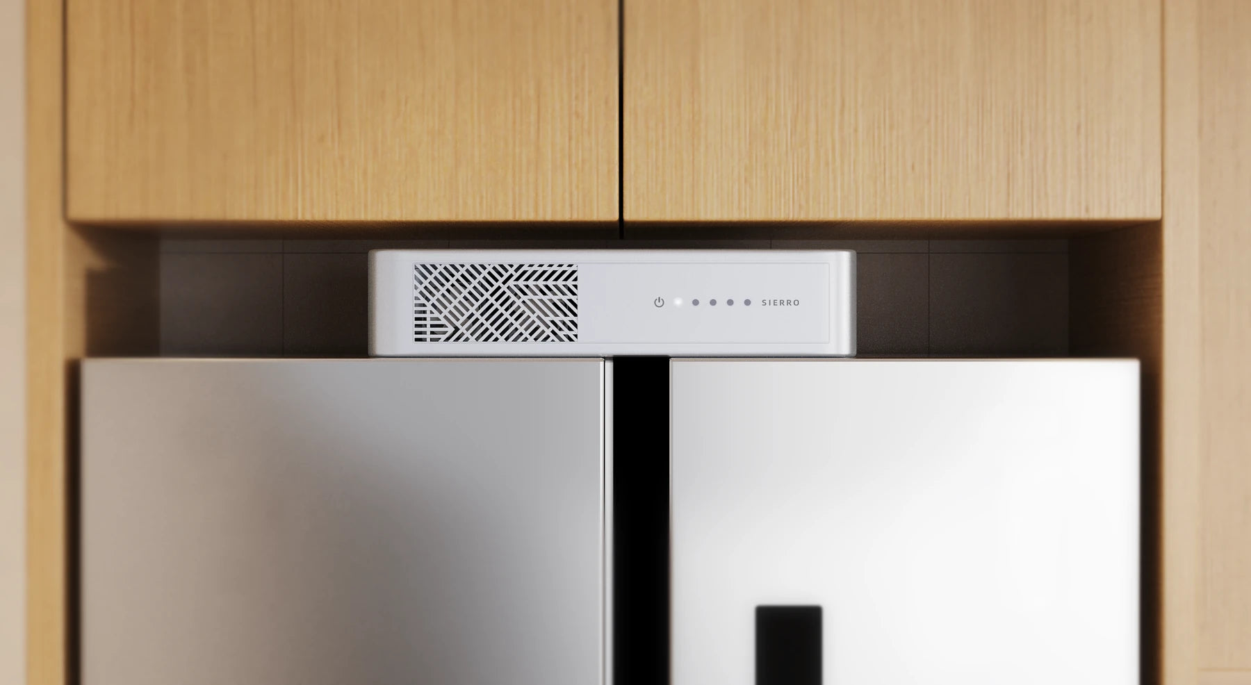 Slim Sierro 2000 fitting horizontally above a cabinet