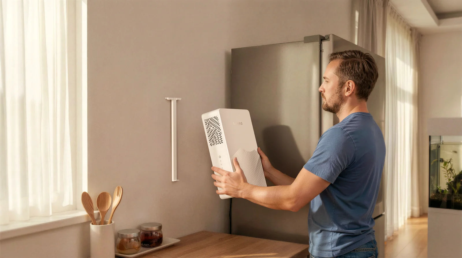 Sierro 2000 being placed beside a refrigerator without installation