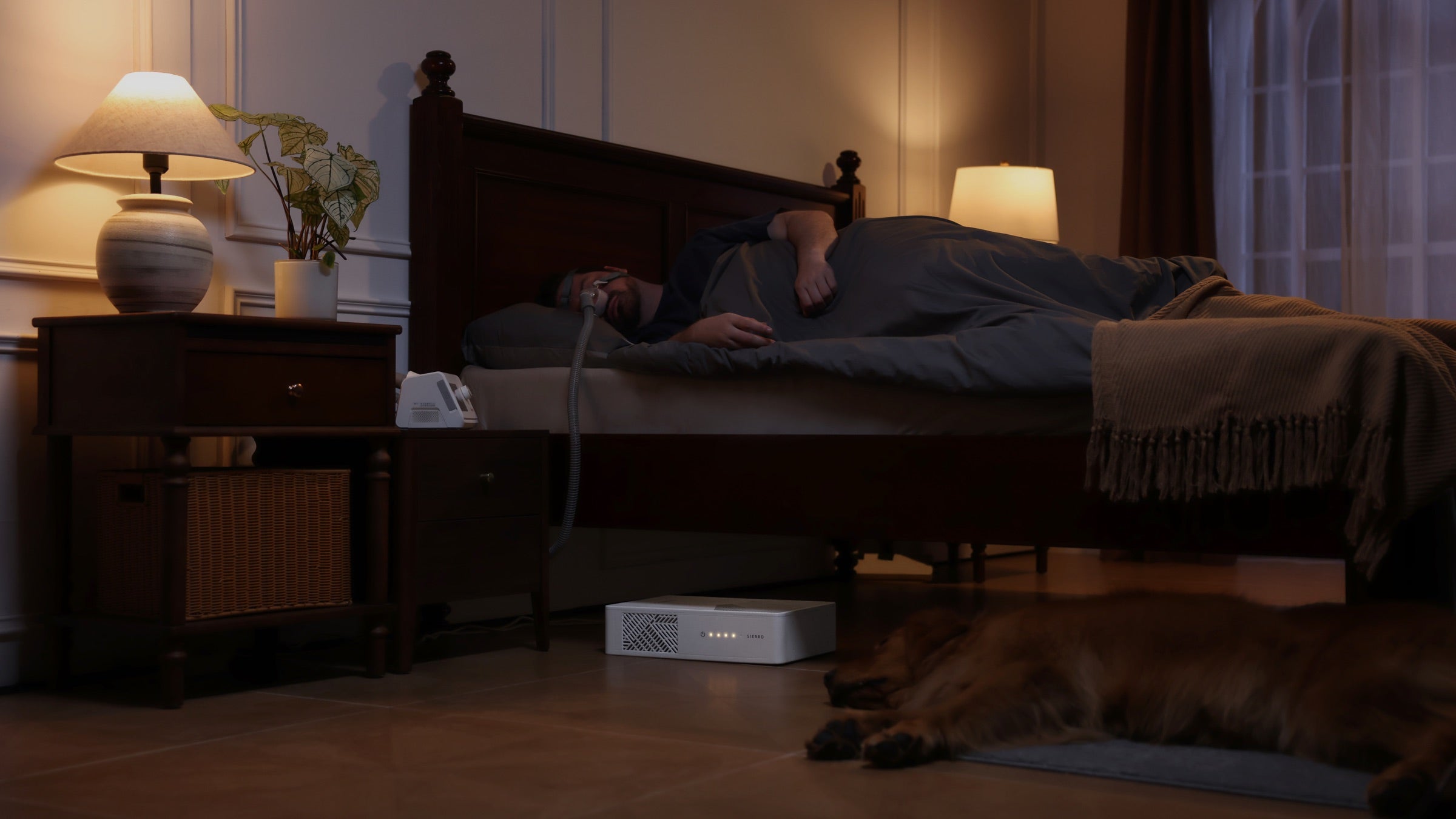 Sierro backup power supporting quiet overnight CPAP use