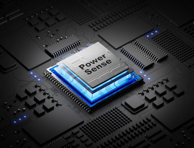 PowerSense battery intelligence processor monitoring cell health, load, and temperature
